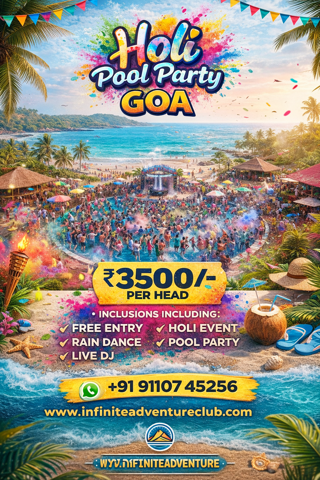 holi in goa with infinite adventure club